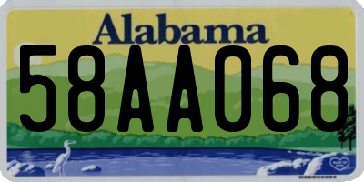 AL license plate 58AA068