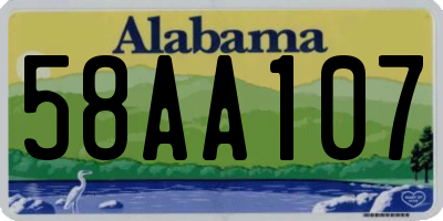 AL license plate 58AA107