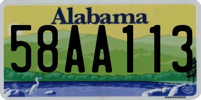 AL license plate 58AA113