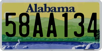 AL license plate 58AA134