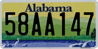 AL license plate 58AA147