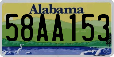 AL license plate 58AA153