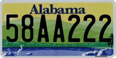AL license plate 58AA222