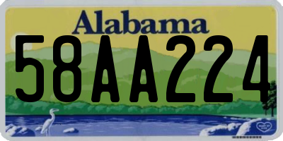 AL license plate 58AA224