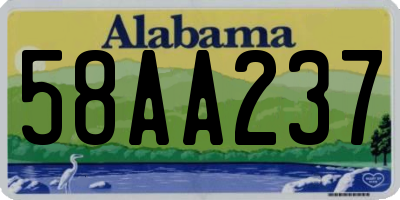 AL license plate 58AA237