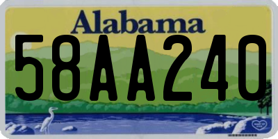 AL license plate 58AA240
