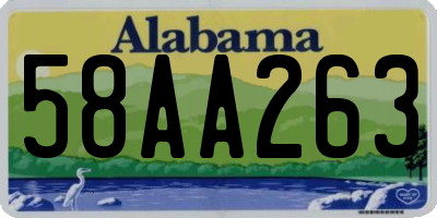 AL license plate 58AA263