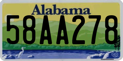 AL license plate 58AA278