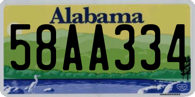 AL license plate 58AA334
