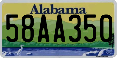 AL license plate 58AA350