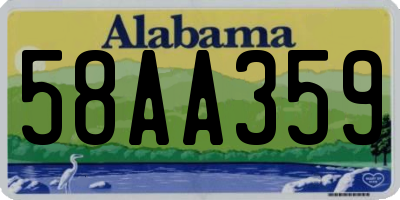 AL license plate 58AA359
