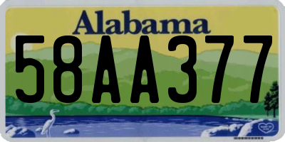 AL license plate 58AA377