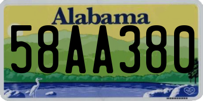 AL license plate 58AA380