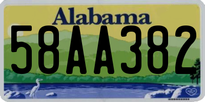 AL license plate 58AA382