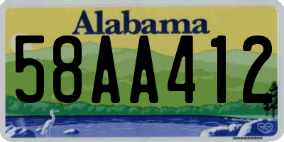 AL license plate 58AA412