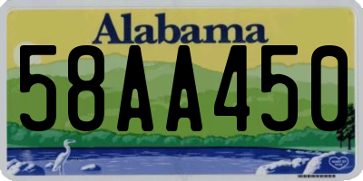 AL license plate 58AA450