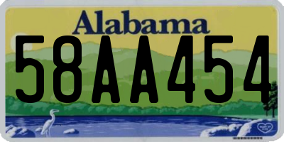 AL license plate 58AA454