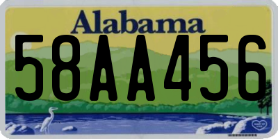 AL license plate 58AA456