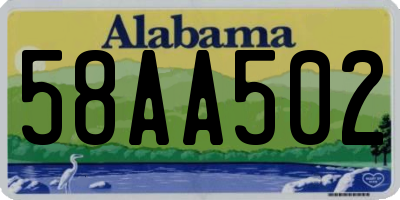 AL license plate 58AA502