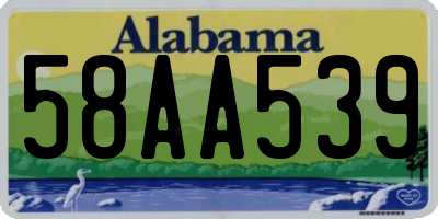 AL license plate 58AA539