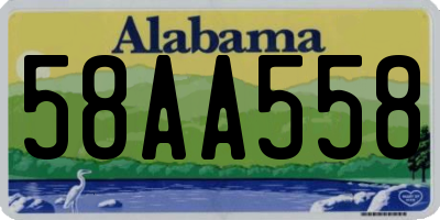 AL license plate 58AA558