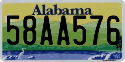 AL license plate 58AA576
