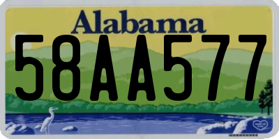 AL license plate 58AA577