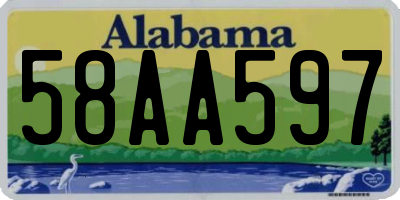 AL license plate 58AA597