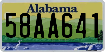 AL license plate 58AA641