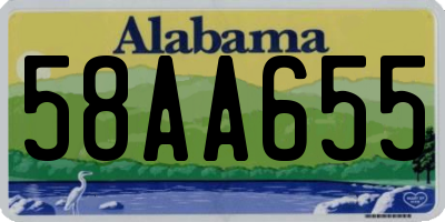 AL license plate 58AA655