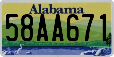 AL license plate 58AA671