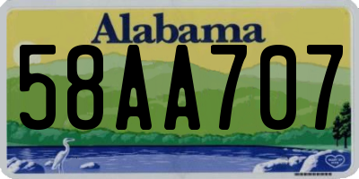 AL license plate 58AA707