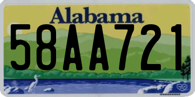 AL license plate 58AA721