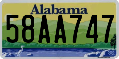 AL license plate 58AA747