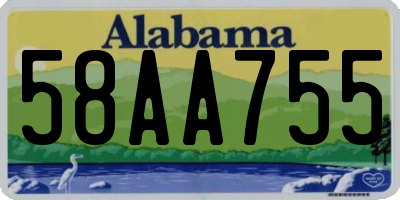 AL license plate 58AA755