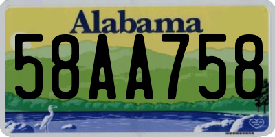 AL license plate 58AA758