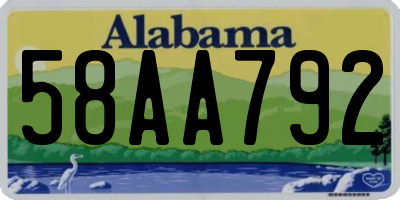 AL license plate 58AA792
