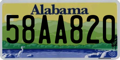 AL license plate 58AA820