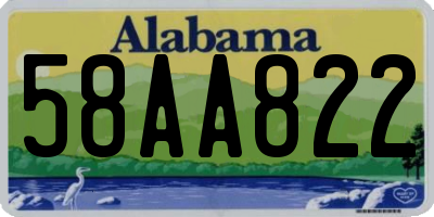 AL license plate 58AA822