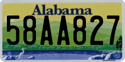 AL license plate 58AA827