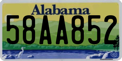 AL license plate 58AA852
