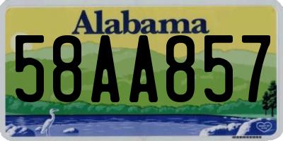 AL license plate 58AA857