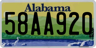 AL license plate 58AA920
