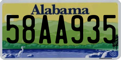 AL license plate 58AA935
