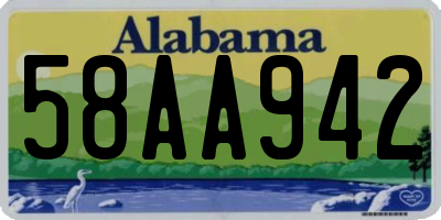 AL license plate 58AA942