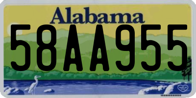 AL license plate 58AA955