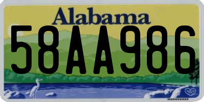 AL license plate 58AA986