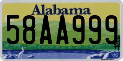 AL license plate 58AA999