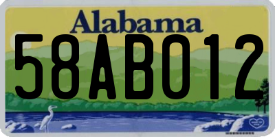 AL license plate 58AB012