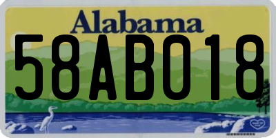 AL license plate 58AB018
